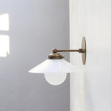One-Light Straight-Arm Wall Sconce with 9-Inch Opal Cone Shade