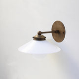 One-Light Straight-Arm Wall Sconce with 9-Inch Opal Cone Shade