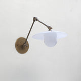 One-Light Swing-Arm Sconce with 8-Inch Flared Opal Shade