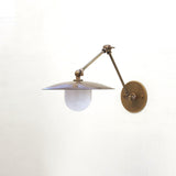 One-Light Swing-Arm Sconce with Brass Disc Shade