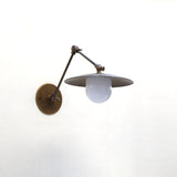 One-Light Swing-Arm Sconce with Brass Disc Shade