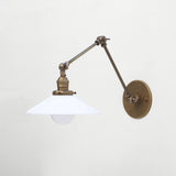 One-Light Swing-Arm Sconce with Flared Opal Glass Shade