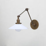 One-Light Swing-Arm Sconce with Flared Opal Glass Shade