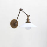 One-Light Swing-Arm Sconce with Flared Opal Glass Shade