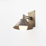 One-Light Swing-Arm Wall Sconce with Brass Cone Shade