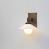One-Light Swing-Arm Wall Sconce with Opal Glass Cone Shade