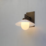 One-Light Swing-Arm Wall Sconce with Opal Glass Cone Shade