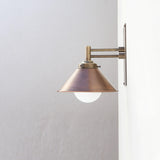 One-Light Swing-Arm Wall Sconce with Weathered Copper Cone Shade