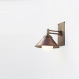 One-Light Swing-Arm Wall Sconce with Weathered Copper Cone Shade