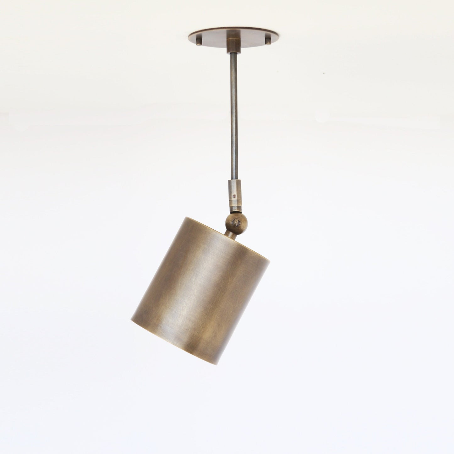 One-Light Swivel Brass Cylinder Ceiling Spotlight