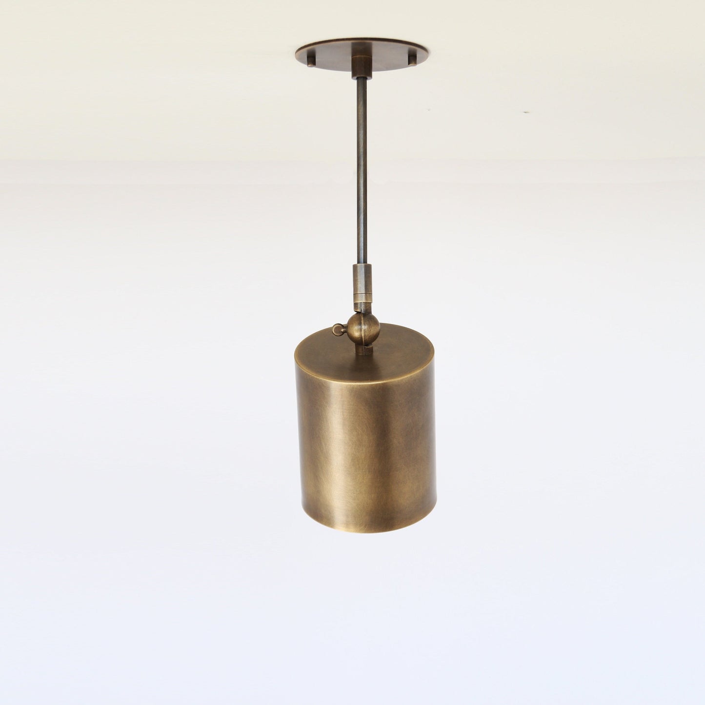 One-Light Swivel Brass Cylinder Ceiling Spotlight