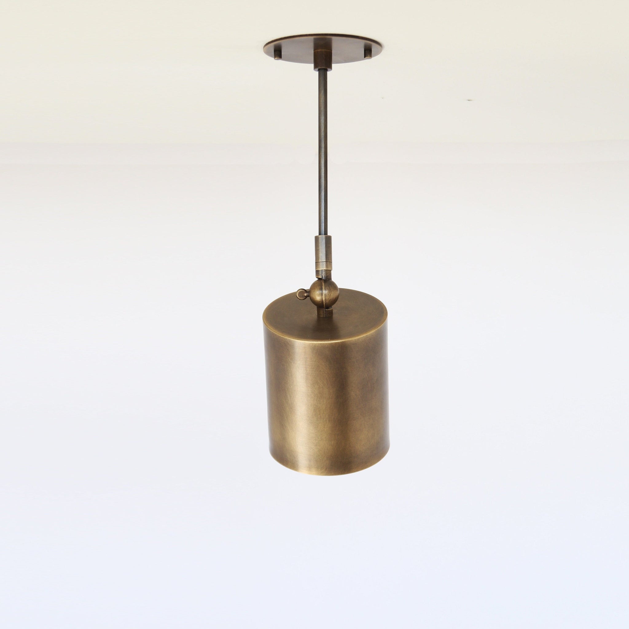 One-Light Swivel Brass Cylinder Ceiling Spotlight