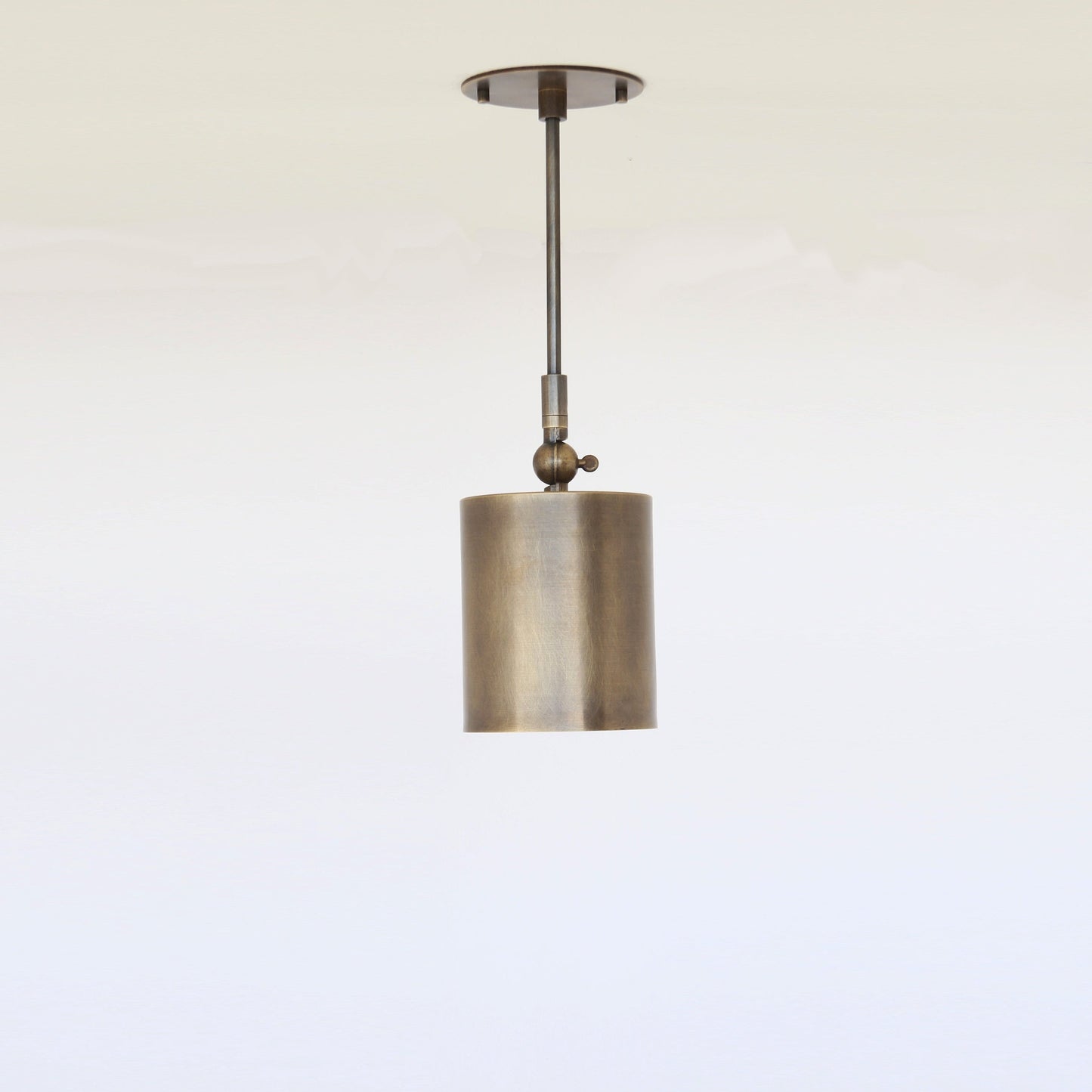 One-Light Swivel Brass Cylinder Ceiling Spotlight