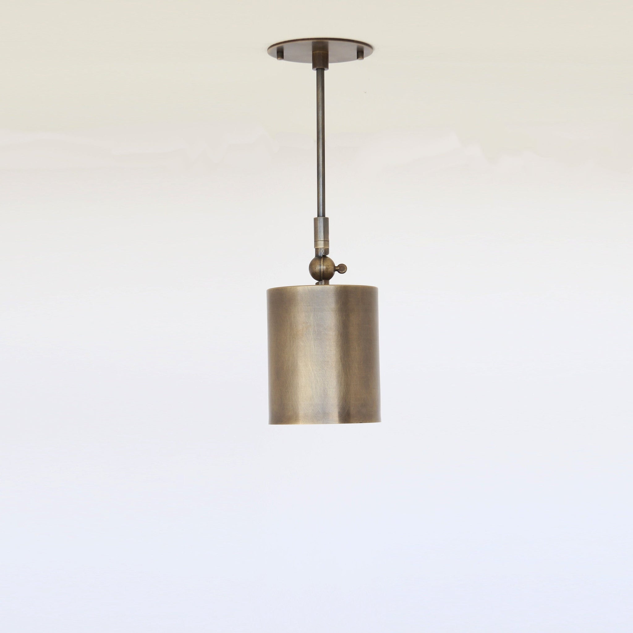 One-Light Swivel Brass Cylinder Ceiling Spotlight