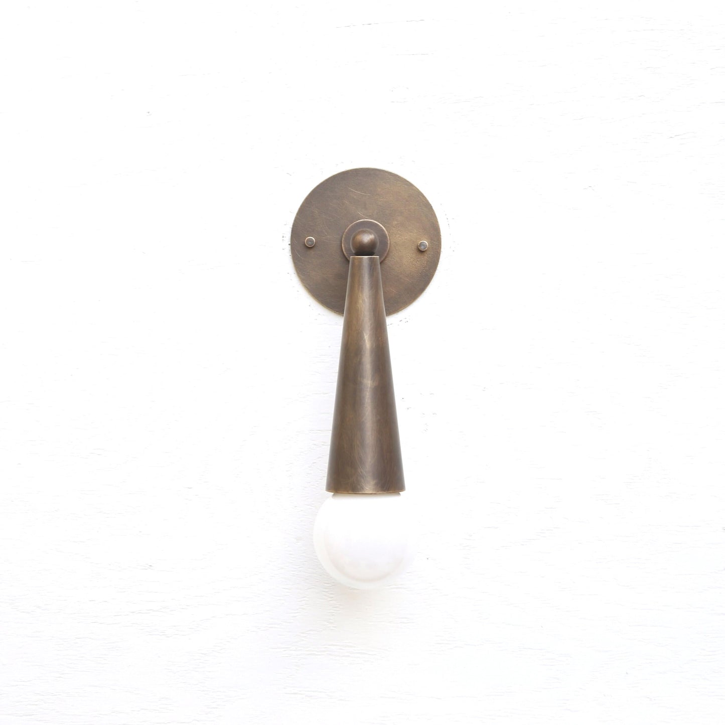 One-Light Tapered Cone Wall Sconce in Cast Brass