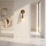 One-Light Tapered Cone Wall Sconce in Cast Brass
