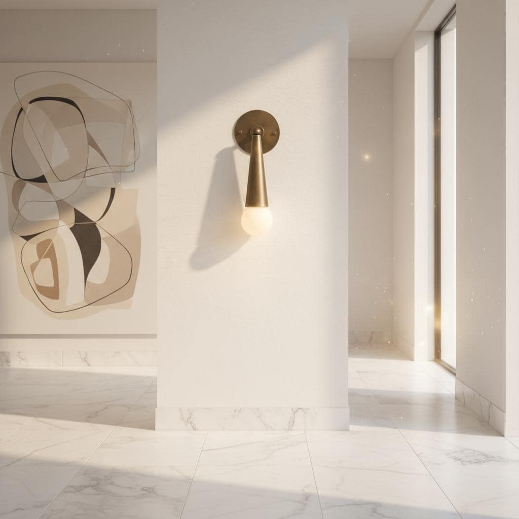 One-Light Tapered Cone Wall Sconce in Cast Brass