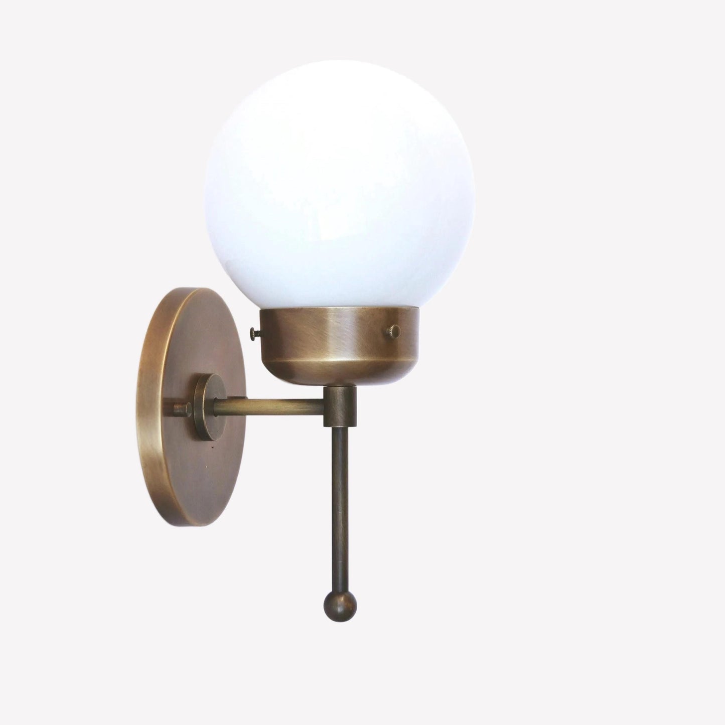 One-Light Upturned Opal Globe Wall Sconce