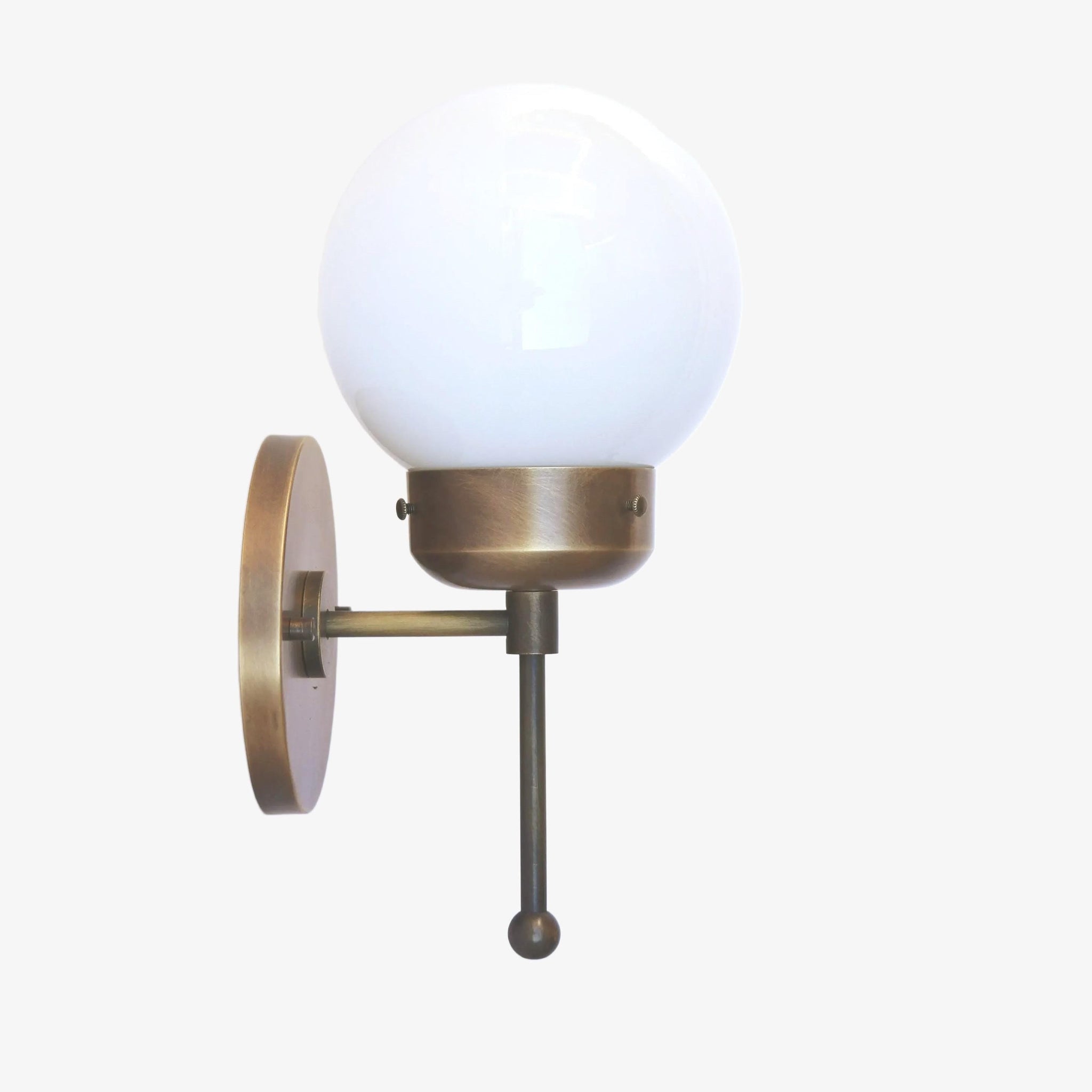 One-Light Upturned Opal Globe Wall Sconce