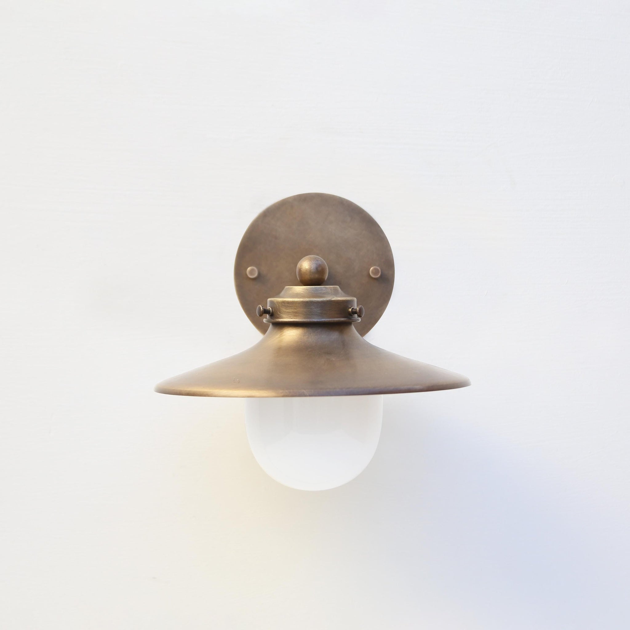 One-Light Wall Sconce with 9-Inch Brass Cone Shade