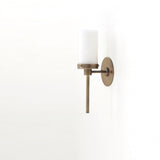 One-Light Wall Sconce with Alabaster Cylinder Shade