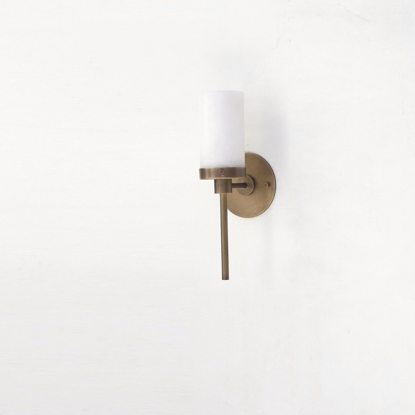 One-Light Wall Sconce with Alabaster Cylinder Shade
