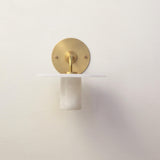 One-Light Wall Sconce with Alabaster Disc and Cylinder Shade