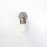 One-Light Wall Sconce with Brass Cap and Opal Glass Tube