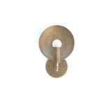 One-Light Wall Sconce with Round Brass Reflector Disc