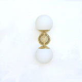 Opal Globe Wall Sconce with Cast Brass Back Plate