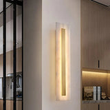 Ozeki Alabaster Wall Sconce | Minimalist Brass Lighting for Modern Interiors - View 3