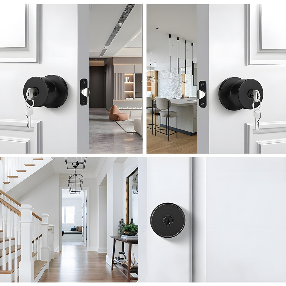 Exterior Black Keyed Door Knobs