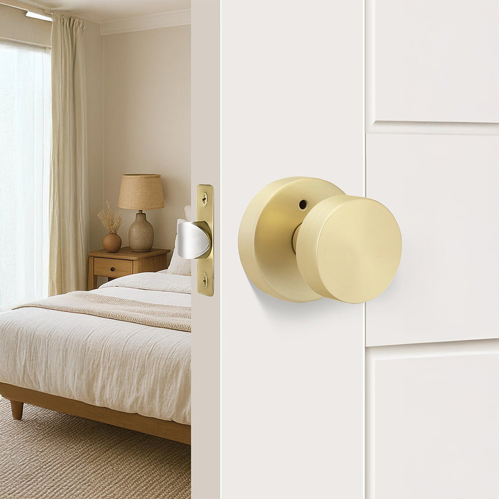 Heavy Duty Zinc Alloy Indoor Rounded Bathroom Door knobs