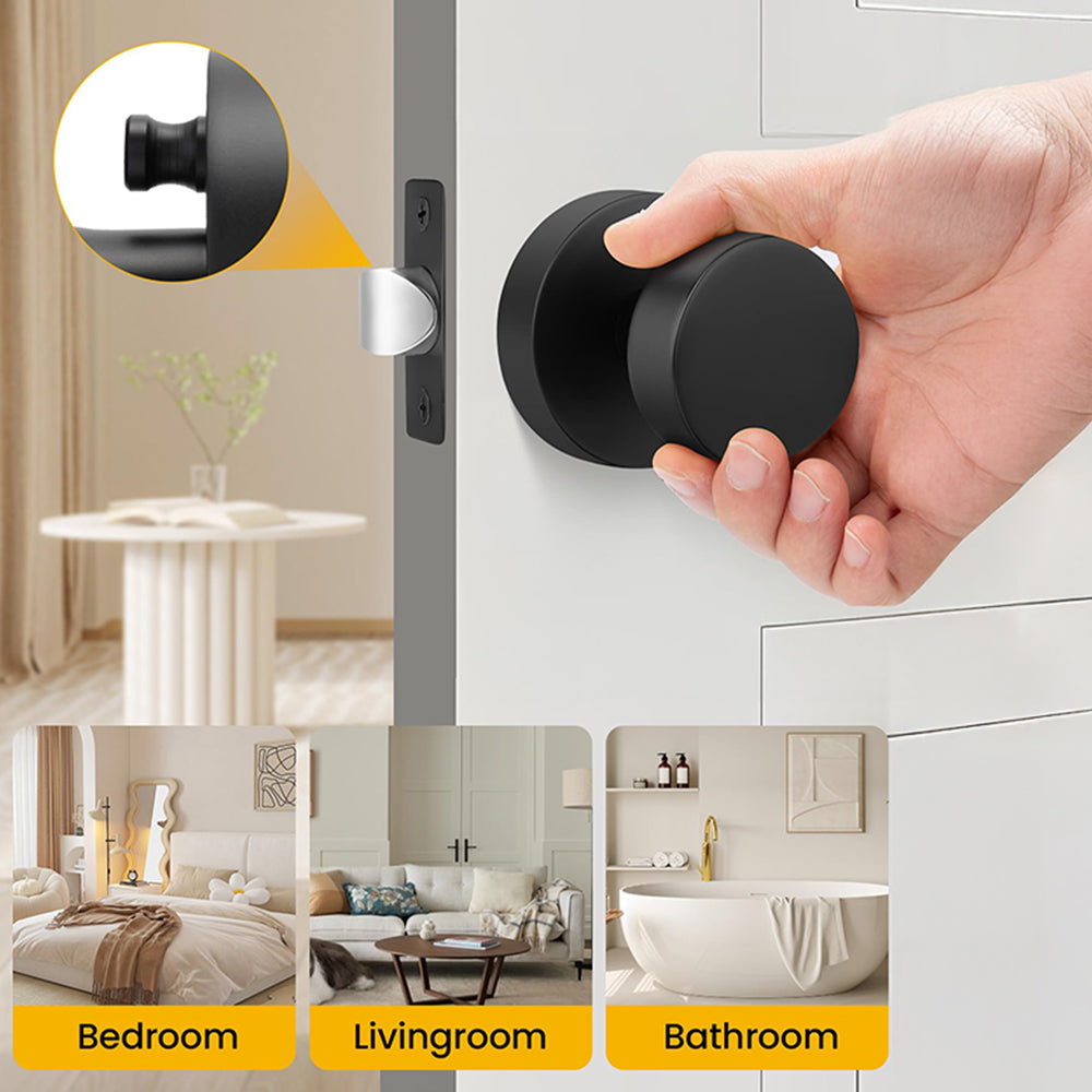 Heavy Duty Zinc Alloy Indoor Rounded Bathroom Door knobs