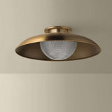 Patina Brass Prismatic Glass Semi Flush Ceiling Light