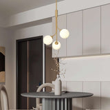 small globe brass hanging light