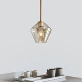 brass glass shapes chandelier