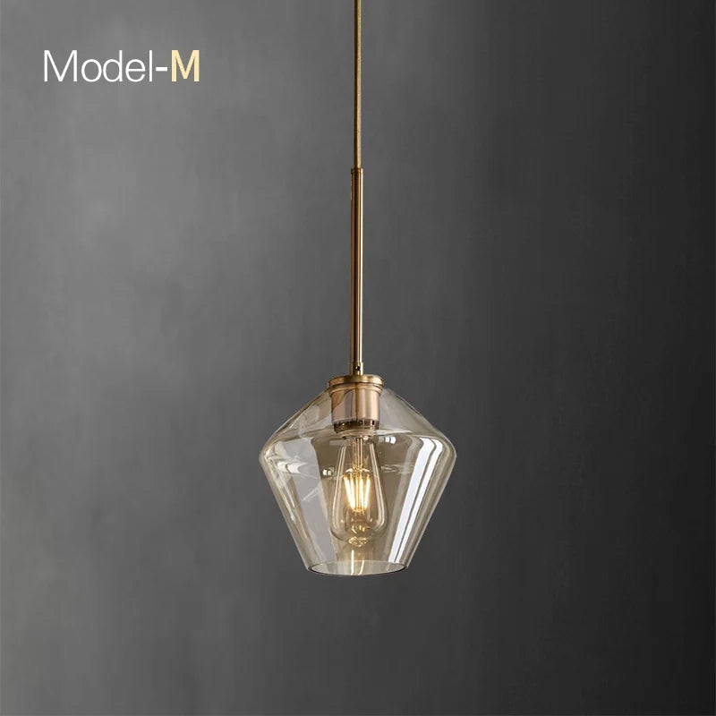 brass geometrical chandelier