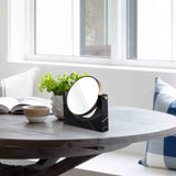 Pepe Marble and Brass Mirror featuring a luxurious marble base and a sleek brass frame, elegant design.