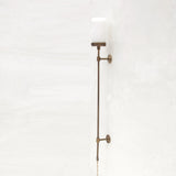 Plug-In Alabaster Cylinder Wall Sconce with Long Stem