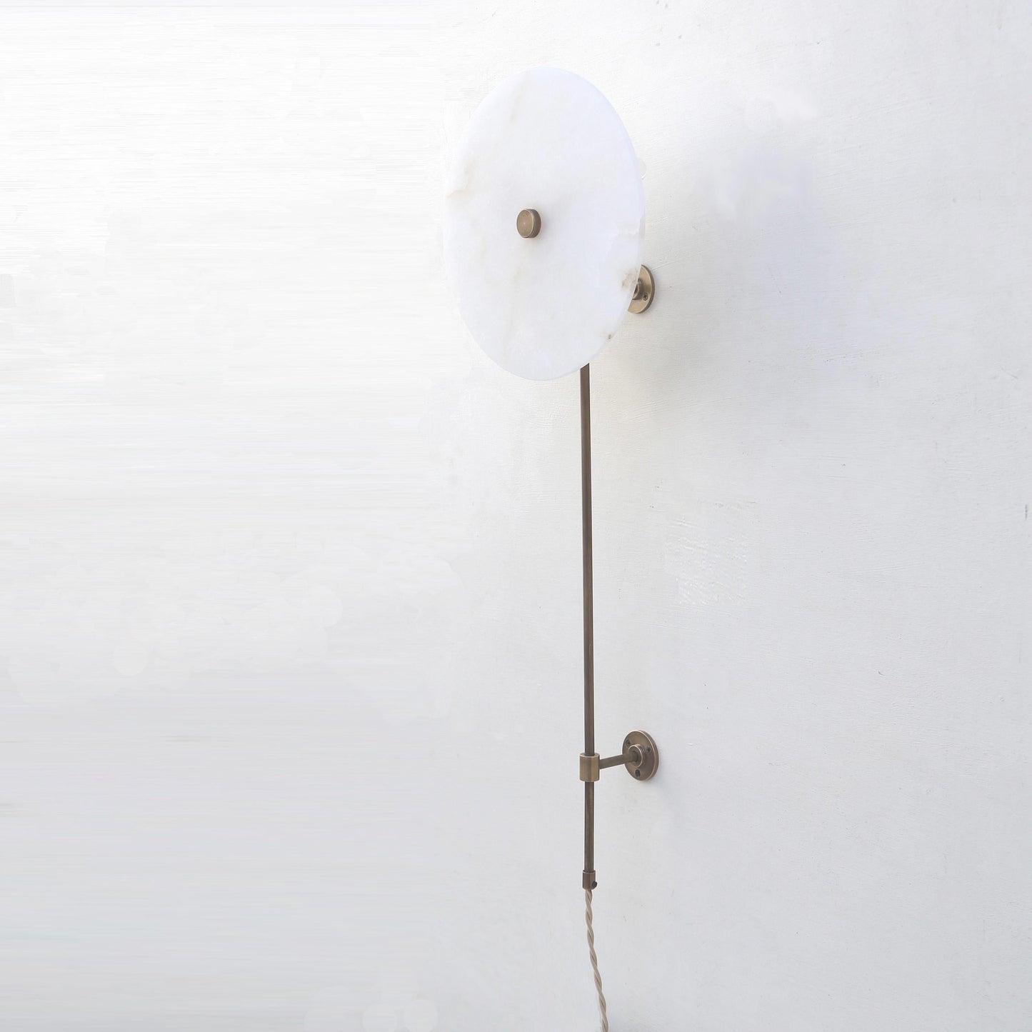 Plug-In Alabaster Disc Wall Sconce