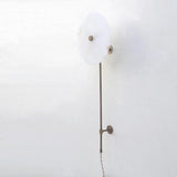 Plug-In Alabaster Disc Wall Sconce