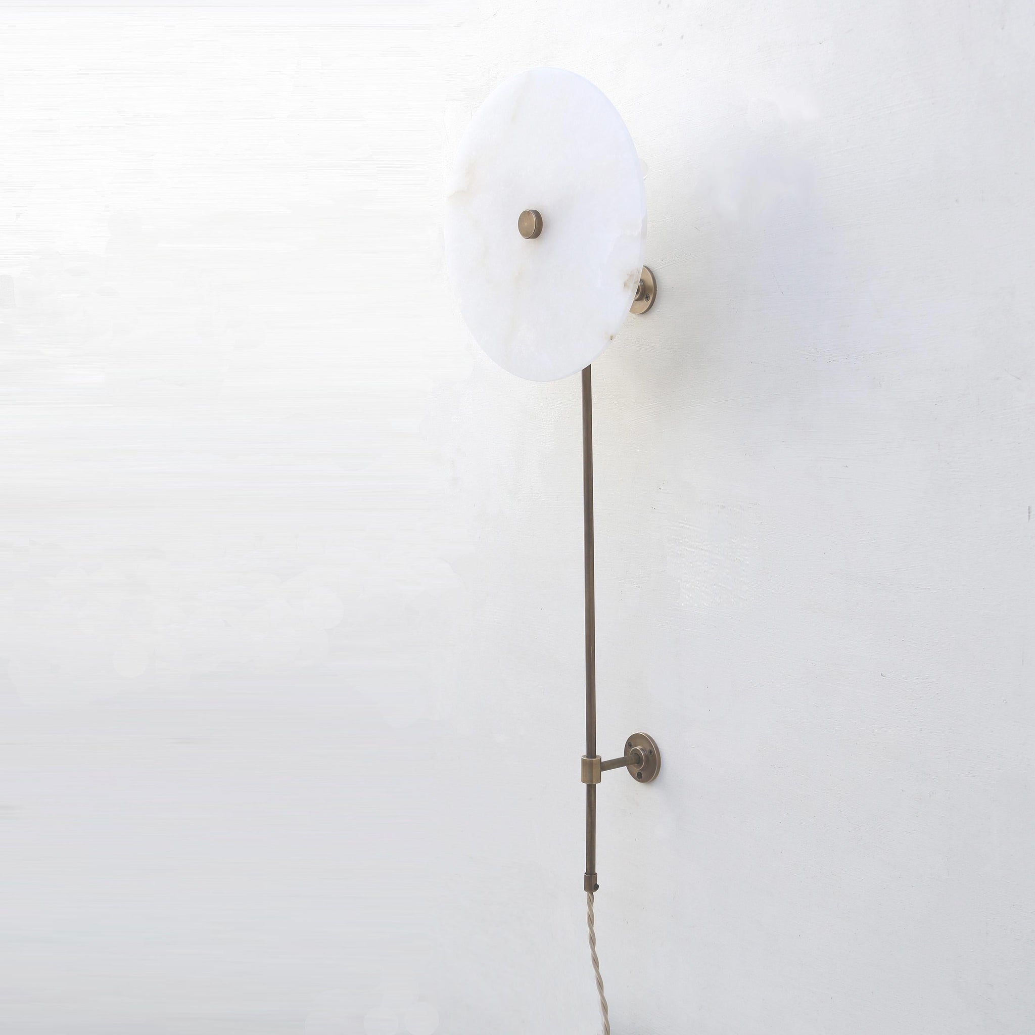 Plug-In Alabaster Disc Wall Sconce
