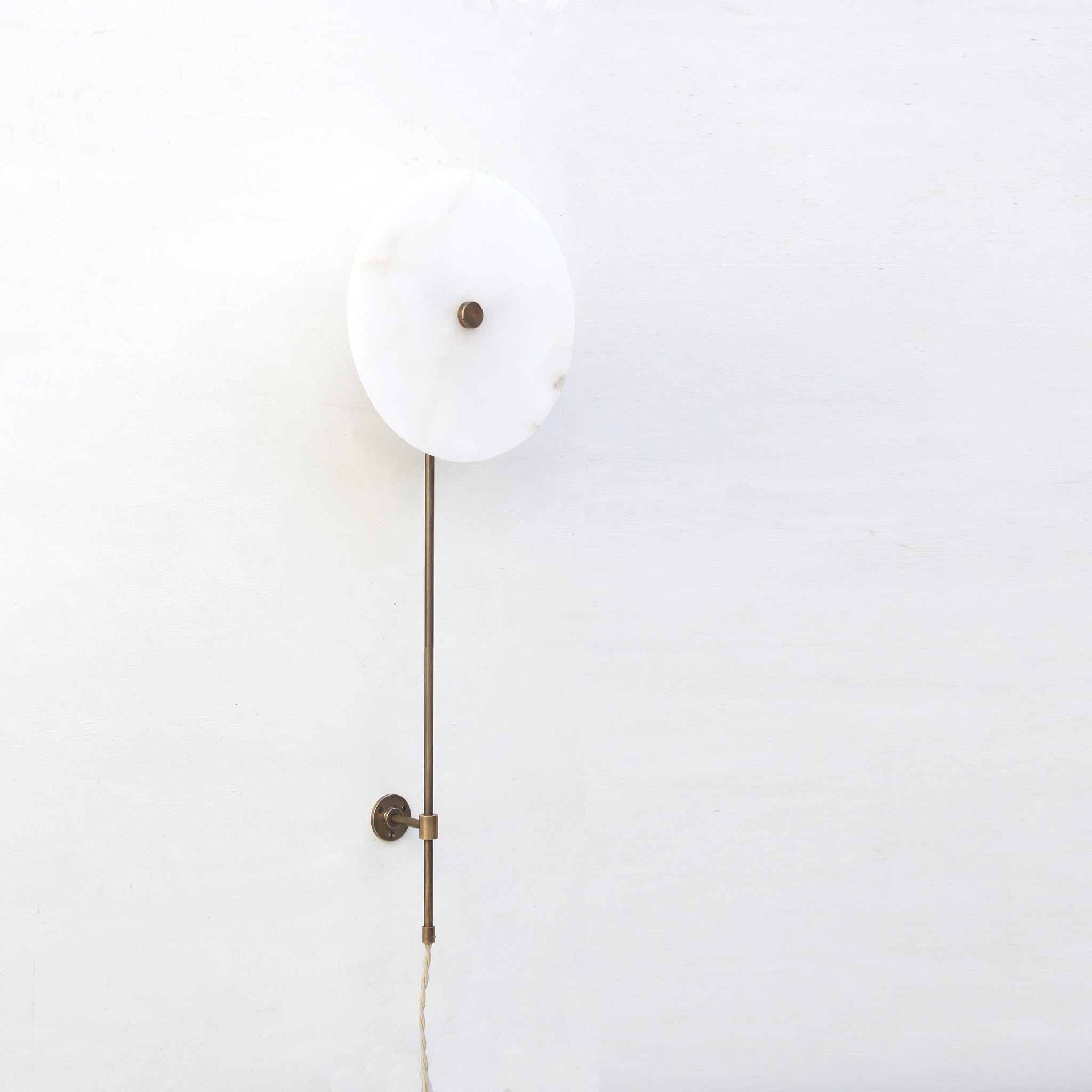 Plug-In Alabaster Disc Wall Sconce