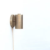 Plug-In Brass Cylinder Wall Sconce