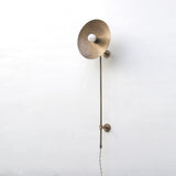 Plug-In Brass Disc Wall Sconce