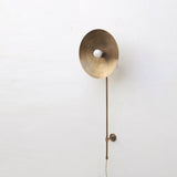 Plug-In Brass Dish Wall Sconce