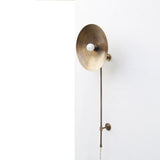 Plug-In Brass Dish Wall Sconce
