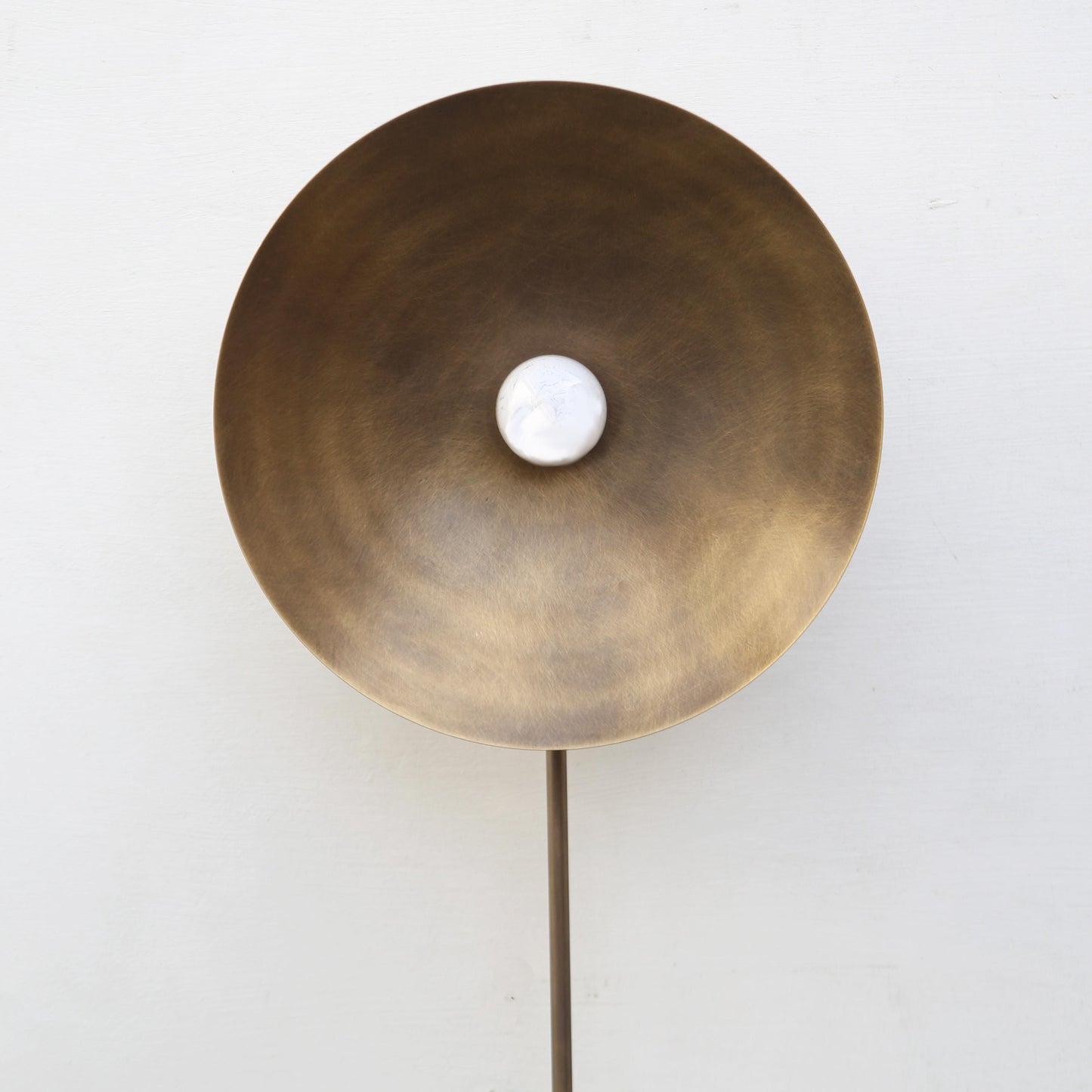 Plug-In Brass Dish Wall Sconce