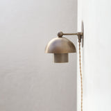 Plug-In Brass Two-Tier Dome Wall Sconce